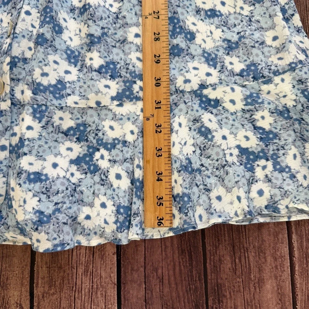 Rails Womens Elsie Blue Jasmine Boho Floral Prairie Mini Dress Size L Cottage‎